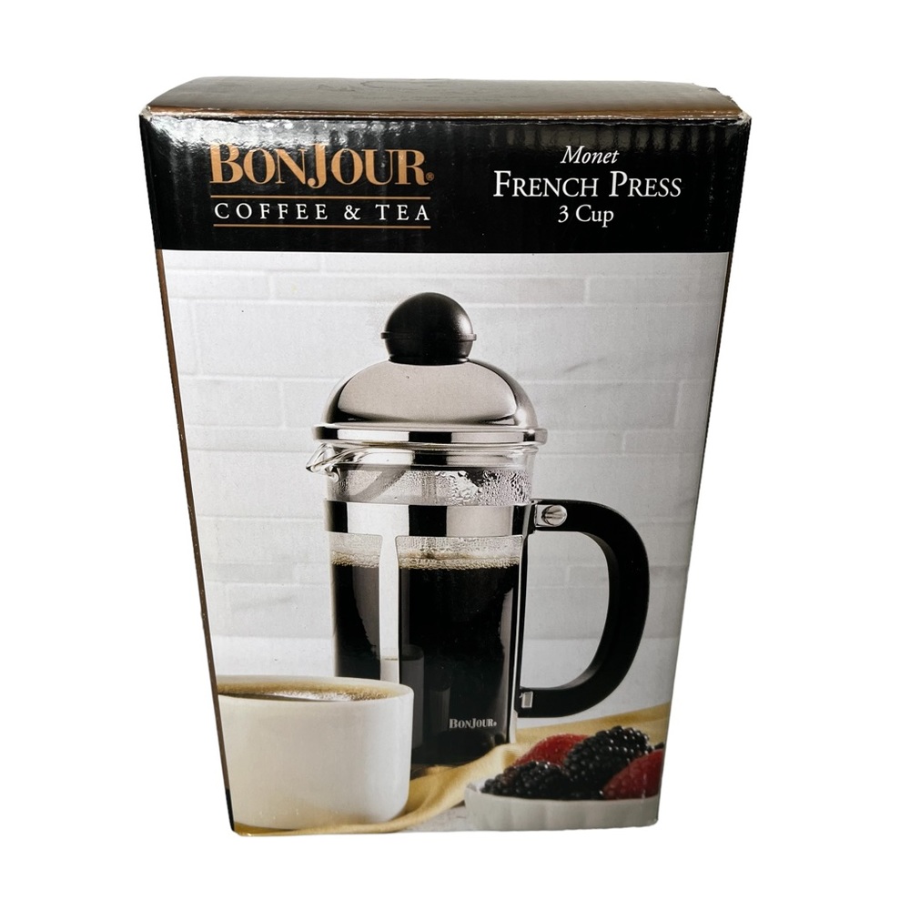 Bonjour Monet French Press 3 Cup Carafe For Gourmet Coffee & Tea Drinks